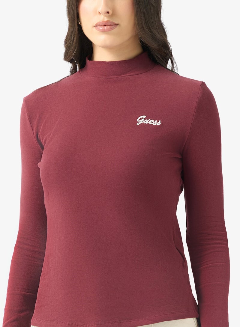 GUESS Alba High Neck Long Sleeve Top - Image 1